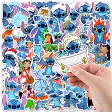 10/30/50PCS Disney Cute Cartoon Stitch Stickers Anime Kids DIY Toys Graffiti Phone Laptop Skateboard Car Vinyl Fun Kawaii Decals