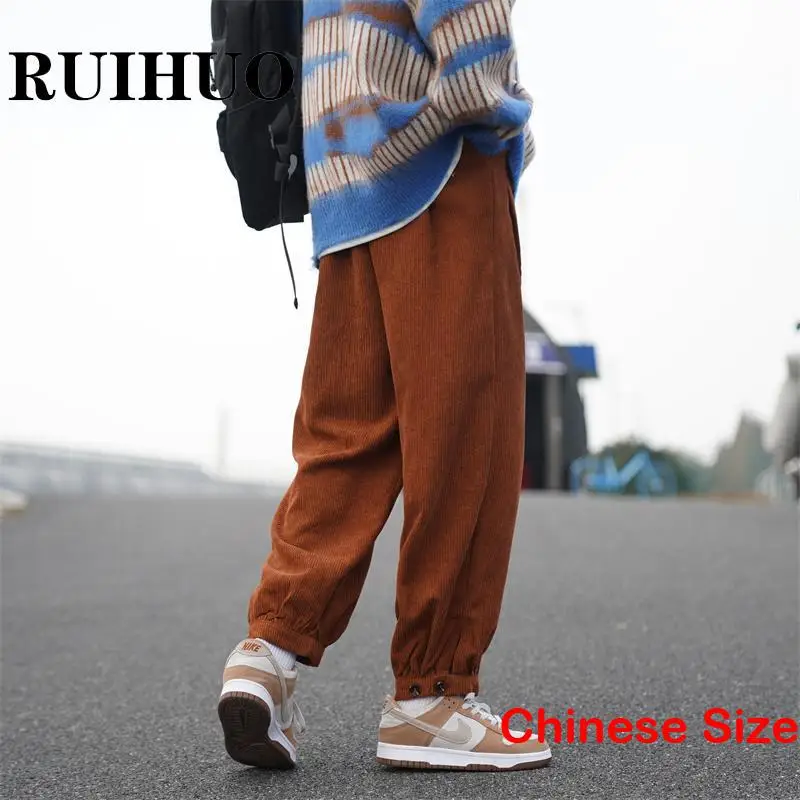 

RUIHUO Corduroy Casual SweatPants Men Joggers Streetwear Pants For Man Sweatpants Chinese Size 3XL 2023 Spring Arrivals