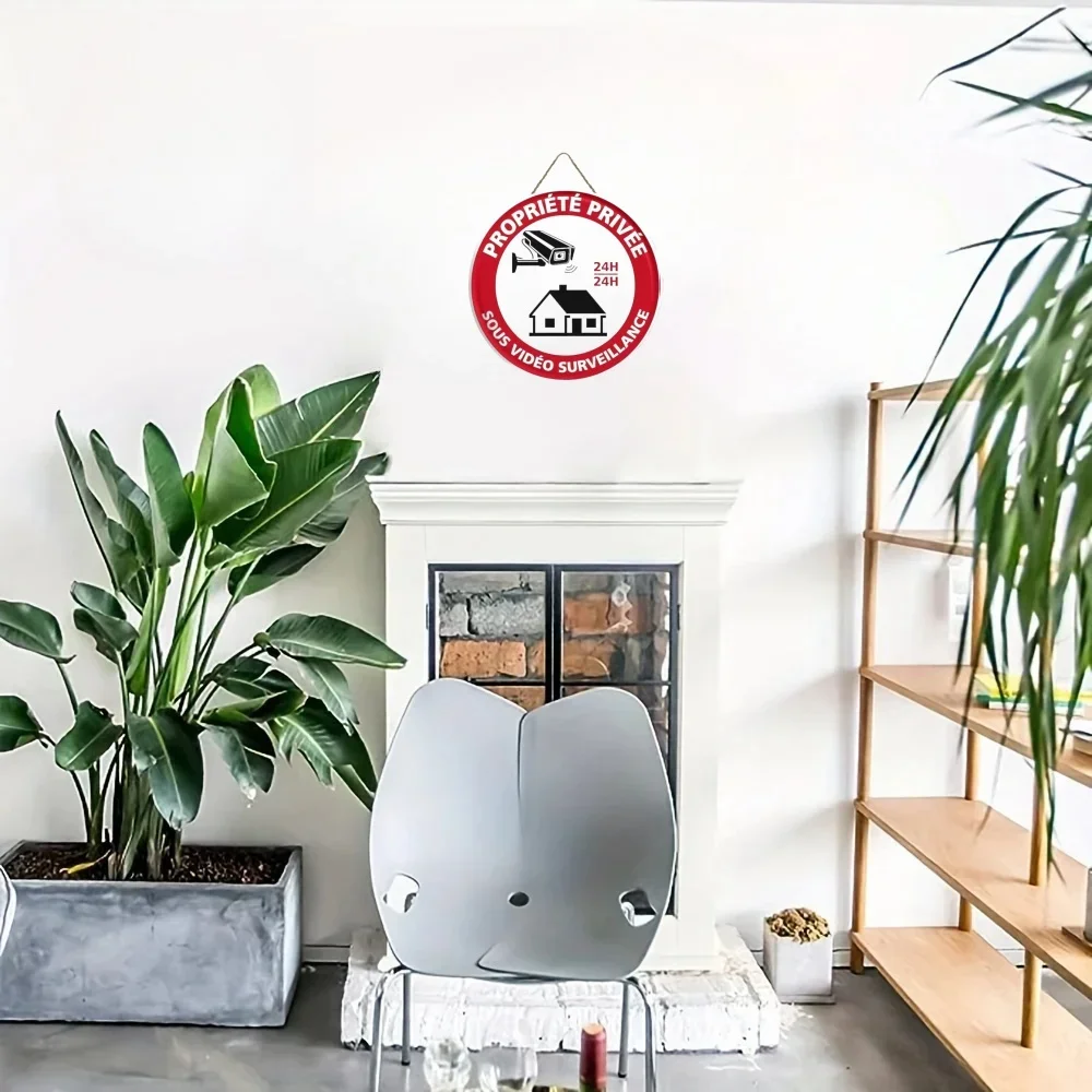 Круглая деревянная доска с надписью no TRESPASS охранная сигнализация для частных