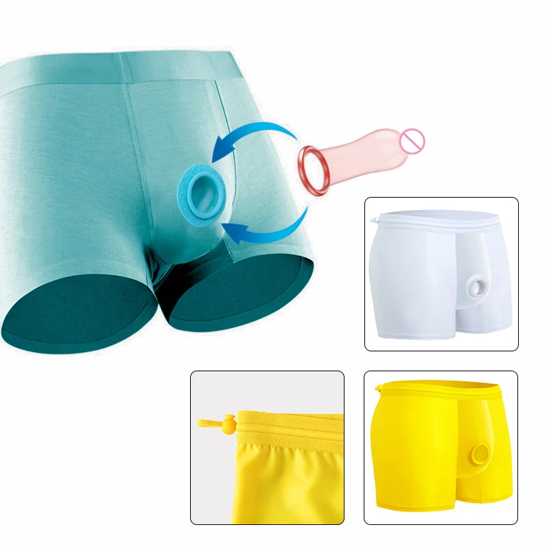 

Disposable Man Safe Sexy Underwear Penis Pouch Crotch Open Hole Boxers Health Care Anti Contact Waterproof Lingerie Gay Panties