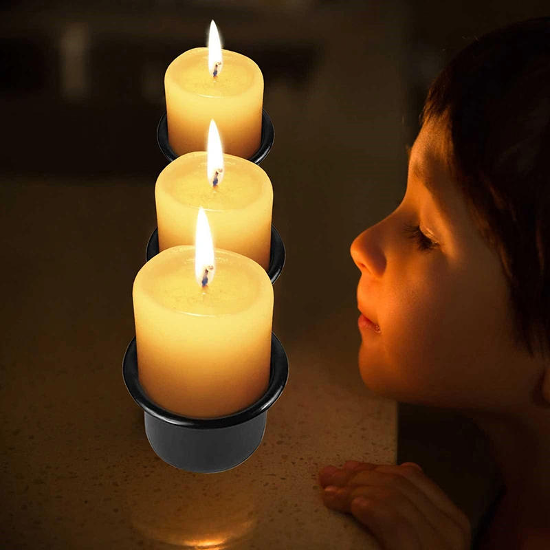 

10pcs Home Mini Black Gold Candle Cup Candle Holder Stand Cup Candle Drip Protector Candle Drip Device Aluminum Cup Prevent Wax