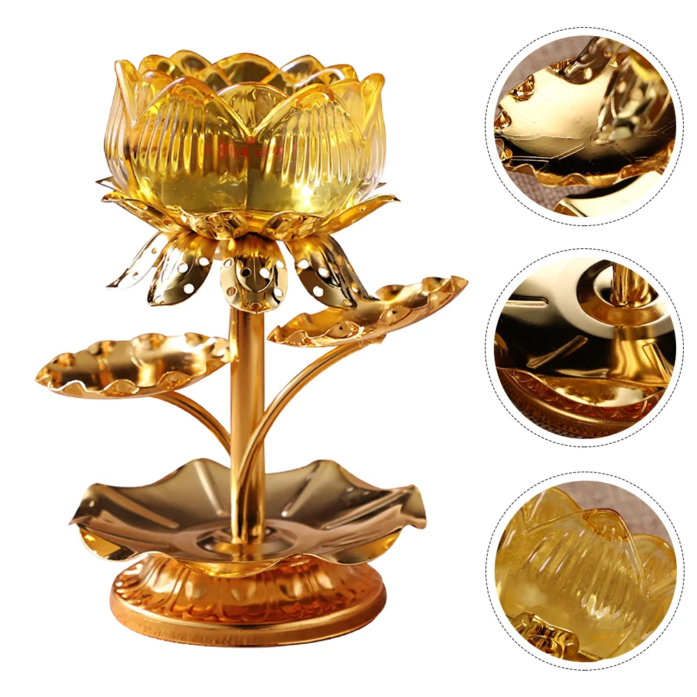 

Lotusholder Stand Candlestick Tealightsupplies Candleholder Religious Lightfor Centerpiece Temples Altar Oil Butter Flower Lamp