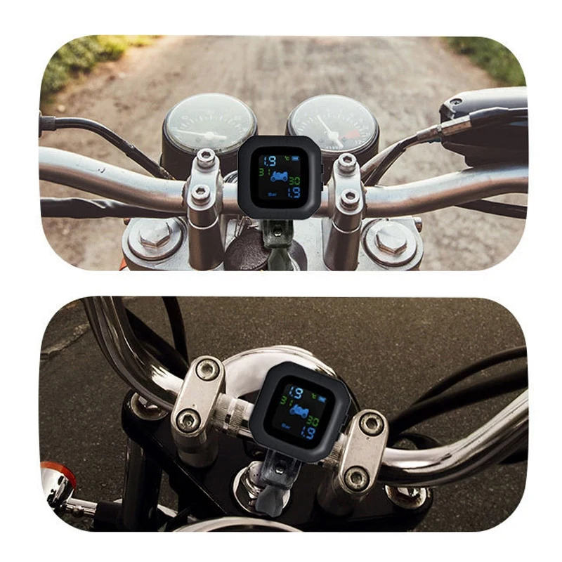 

Motorcycle Cordless TPMS Tire Pressure Monitoring System Waterproof + 2 Sensors