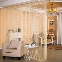 New Shiny Tassel Silver Line String Curtain Door Window Decoractive Valance Living Room Divider Wedding DIY Home Decoration