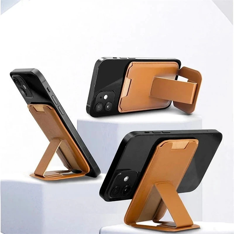 

Magnetic Kickstand Wallet with Stand Phone Card Holder Case For MagSafe iPhone 13 12 14 Pro Max Mag safe Back With Leather Cover