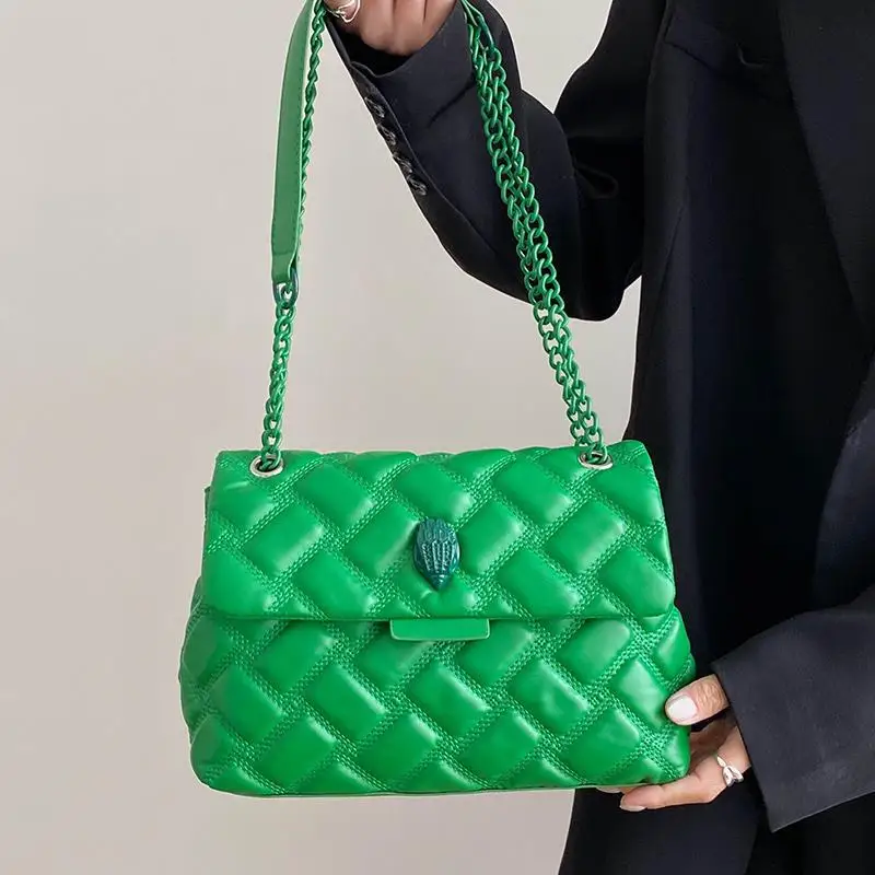 

Brand Designer Rhombus Chain Bag For Women Soft Leather Rainbow Color Women Underarm Shouder Bag High Quality Female Handbags