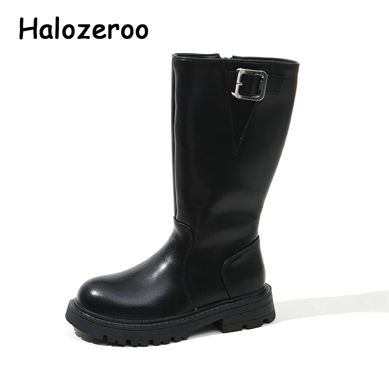 

Новинка, детские сапоги для верховой езды, теплые сапоги до колена для маленьких девочек, детские брендовые модные сапоги, мягкая зимняя обувь из искусственной кожи на платформе для мальчиков