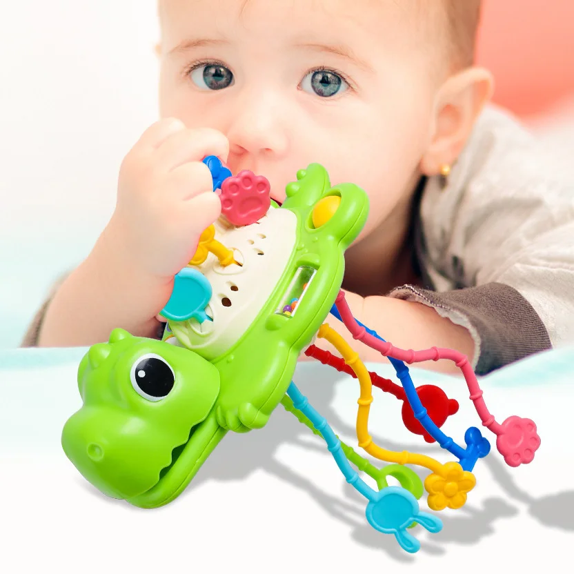 

Игрушка-грызунок Монтессори для детей, детская развивающая игрушка-Динозавр для прорезывания зубов, 18 м, подарок