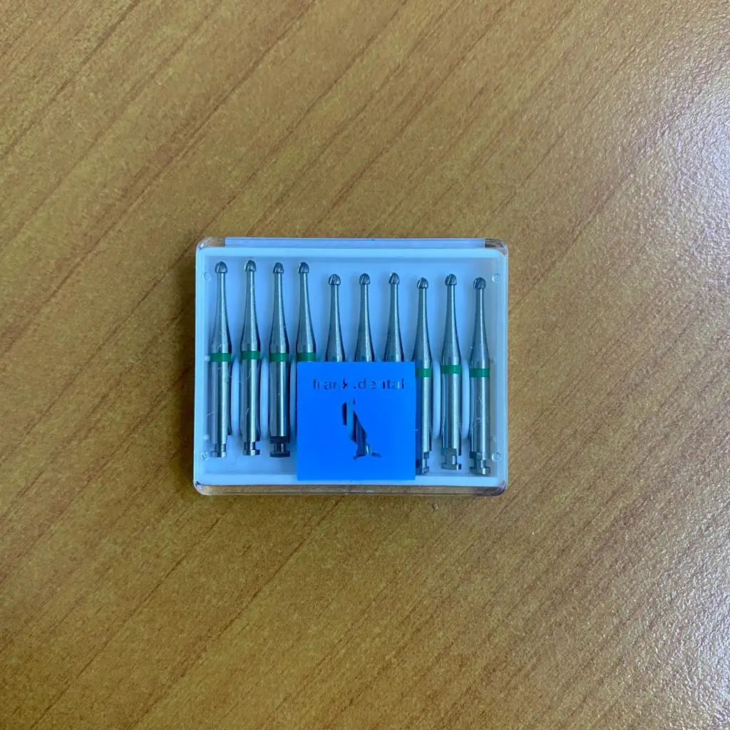 

10 Pcs Frank Dental C.1S Rond Tungsten Carpide Burs - Diameter 014 - For Contra-angle