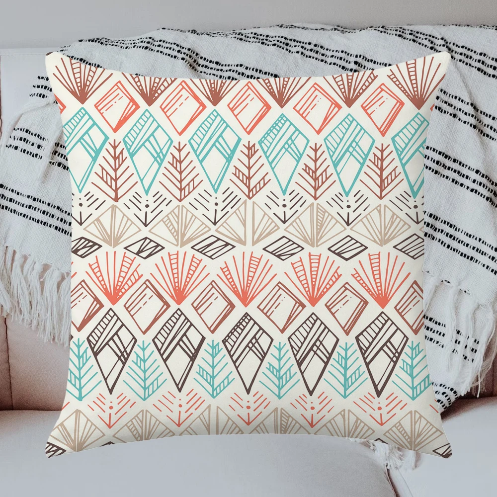 

Bohemian Ethnic Style Throw Pillow Cover 45x45cm Native Aztec Southwestern Tribal Cushion Cover Home Decorative Sofa Pillow Case