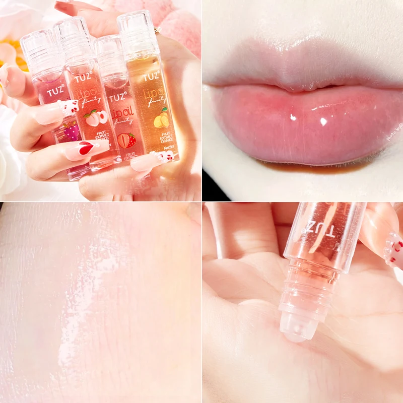 

Roll-On Fruit Oil Lip Balm Moisturizing Oil Capsules Glossy Transparent Hydrating Lip Gloss Beauty Matte Sexy Lipstick Makeup