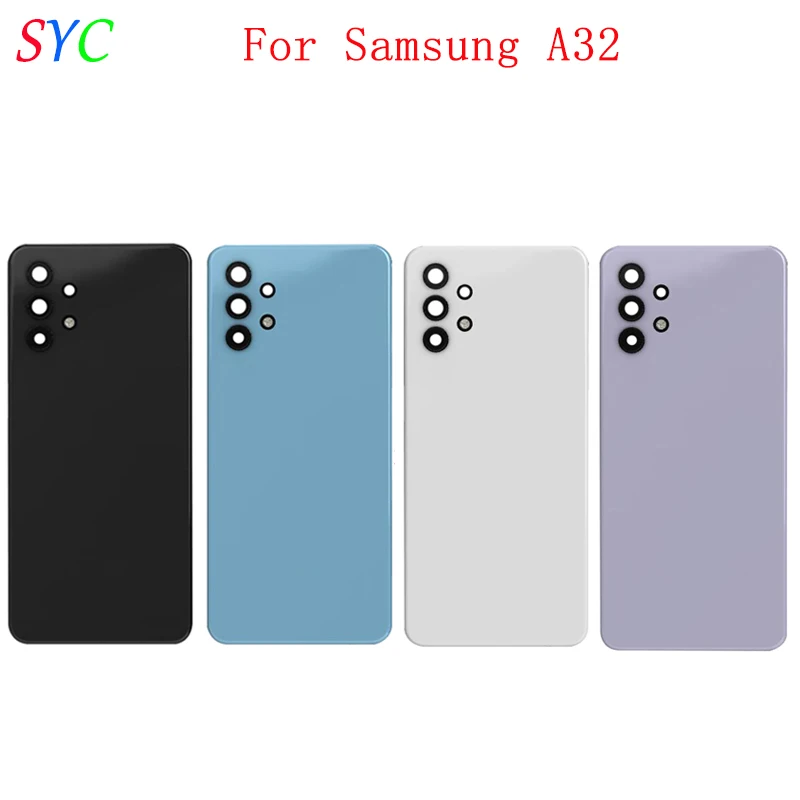 

Rear Door Battery Cover Housing Case For Samsung A32 4G A325 5G A326 Back Cover with Camera Lens Logo Repair Parts