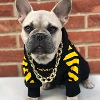 pet dog clothes for french bulldog stripe pattern dog hoodie fashion fleece dog coat sweatshirt for small dogs jacket clothing