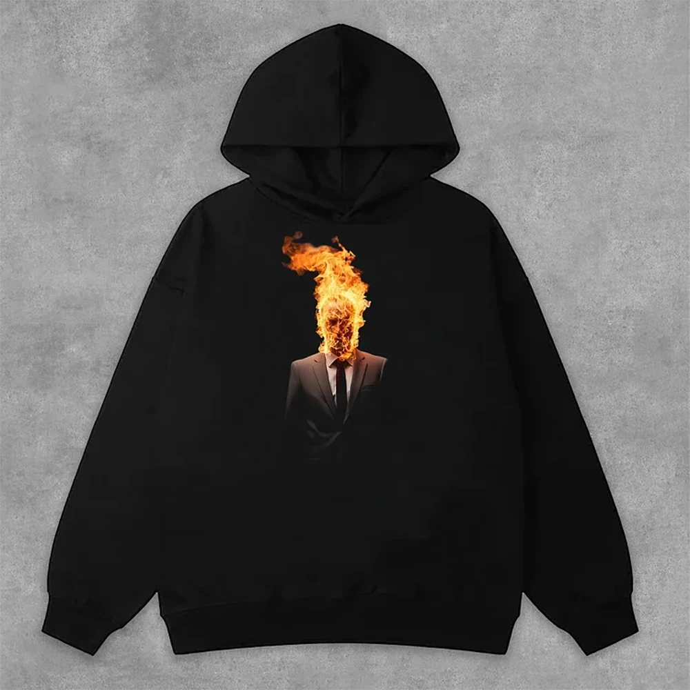 Мужская и женская толстовка с капюшоном длинными рукавами пылающими мумическими