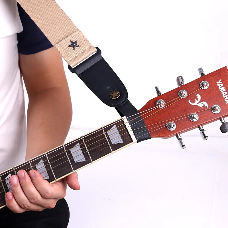 

2019 New Stars Guitar Headband Folk Guitar Strap Connection Belt Guitar Neck Strap Microfiber Leather Guitar Headband