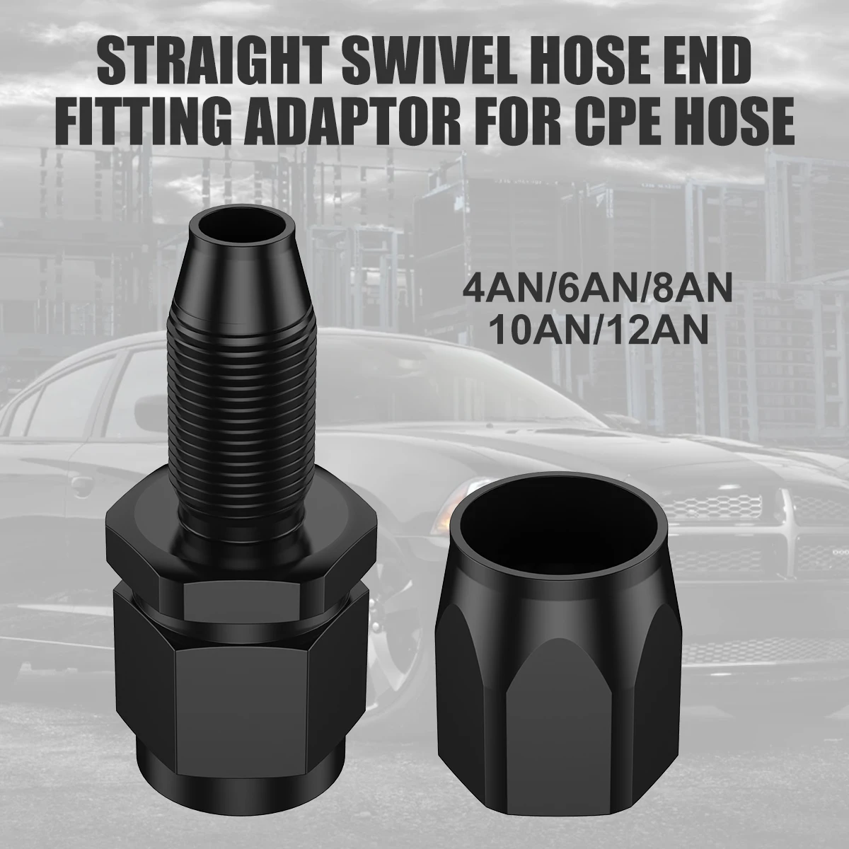 

Straight Swivel Hose End 4AN 6AN 8AN 10AN 12AN Aluminum Car Hose End Fitting Reusable Replacement Hose Adapter for Stainless