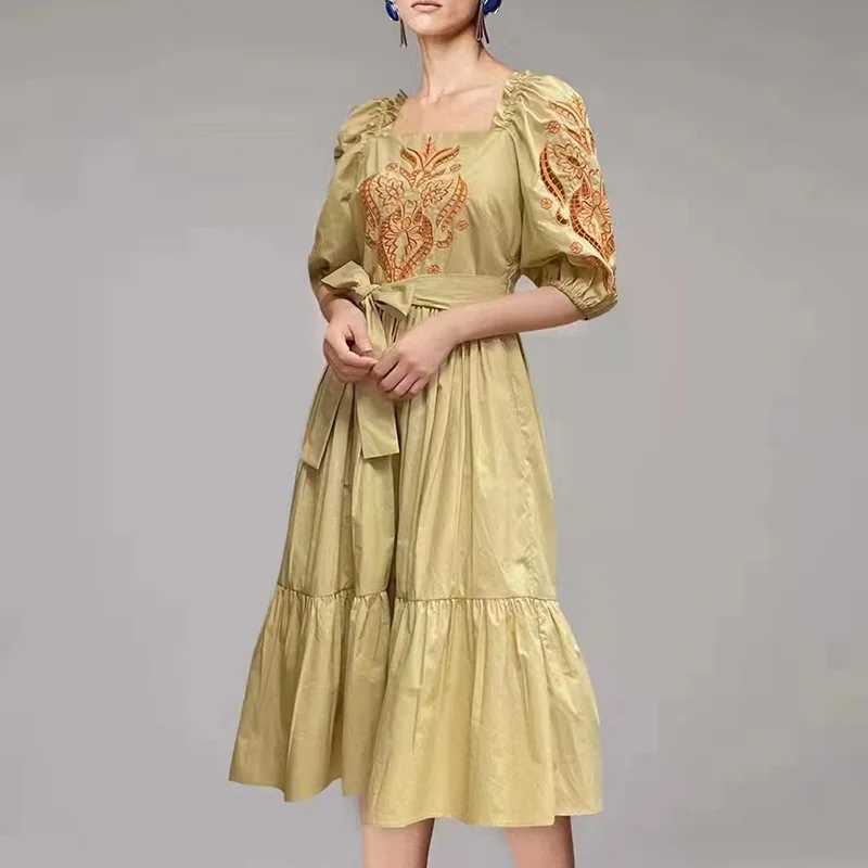 

Elegant Dresses For Women 2022 Summer Female Luxury Designer Festival Clothing High Quality Fashion Brand Birthday Party Outfits
