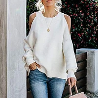 off shoulder sweater autumn women loose pullover new sexy knitted batwing casual jumper crew neck oversized female jumper tops
