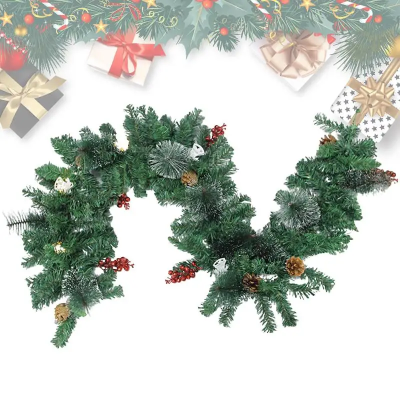 

Гирлянда с подсветкой 1,8 м, Рождественская гирлянда, украшение с Pinecones и фруктами, искусственная Наружная и внутренняя Гирлянда для дома и са...