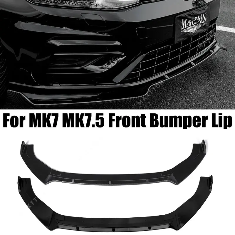 for Volkswagen Golf 7 7.5 MK7 MK7.5 TSI TDI GTI GTD R R-Line 2012-2020 Car Front Bumper Splitter Lip Diffuser Body Kit Spoiler