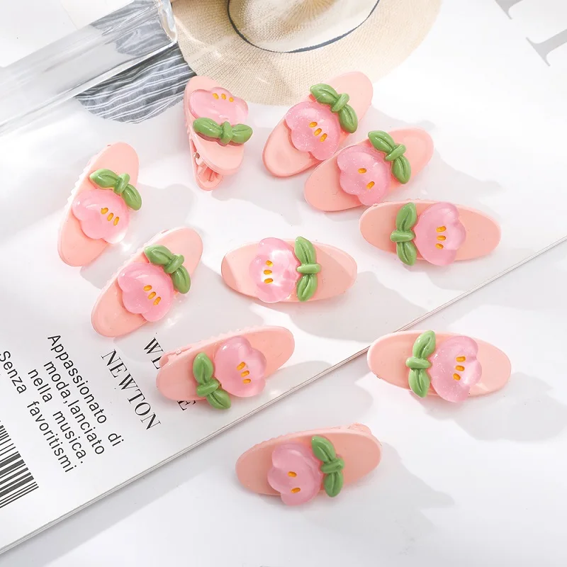 

AWAYTR 5PCS Cute 4cm Pink Tulip Hairpin Duckbill Clips for Girls Hair Bangs Clips Barrettes for Women Hair Accessories