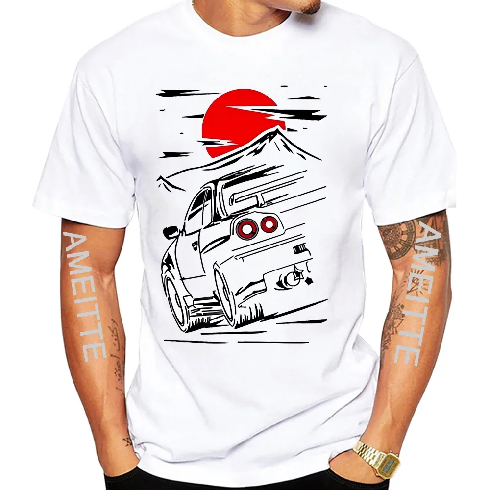 Классическая футболка в японском стиле JDM Culture GTR Fujisan Drive спортивная мужская с