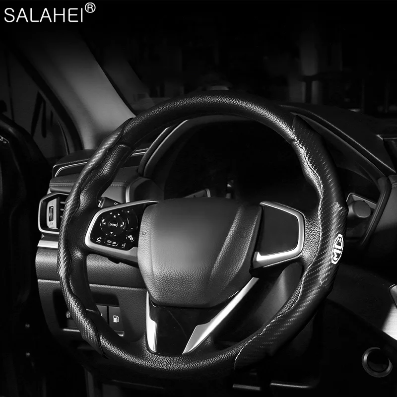 

Car Logo Steering Wheel Cover Shell Breathable Anti-Slip For MG 5 6 MG3 MG5 MG6 MG7 TF ZR ZS 3SW GT HS GS 350 HECTOR Accessories