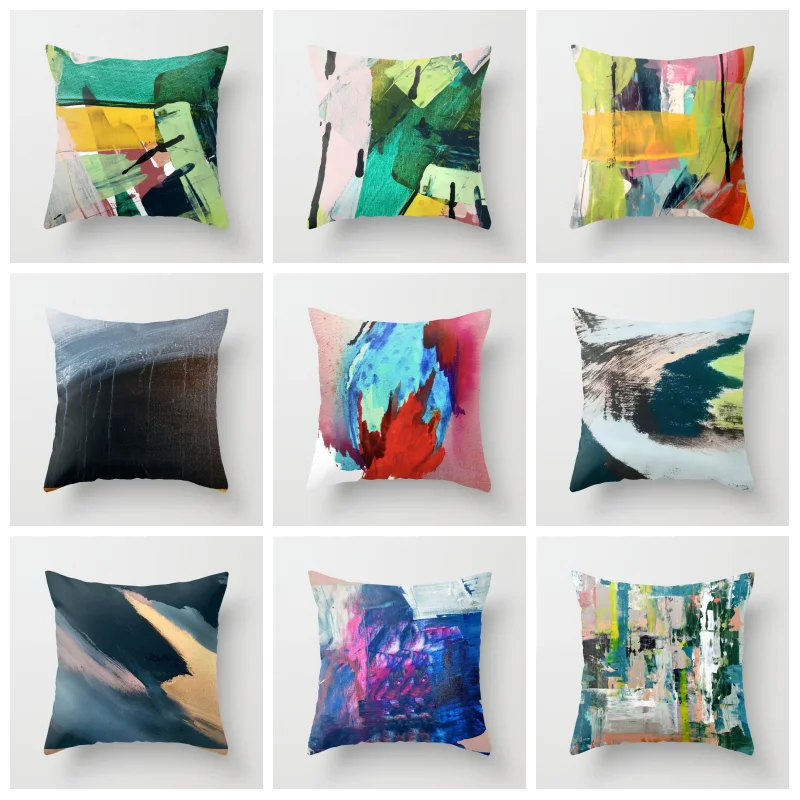 

Разноцветная наволочка 40 45 50 60 см с принтом граффити в стиле ретро оранжевая наволочка с абстрактным рисунком Современный домашний декор