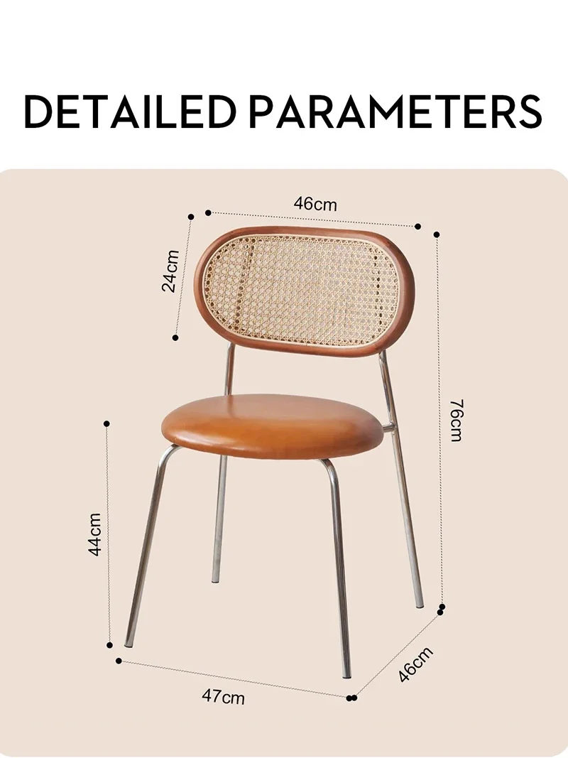 Современный минималистичный дизайнерский обеденный стул ретро из ротанга
