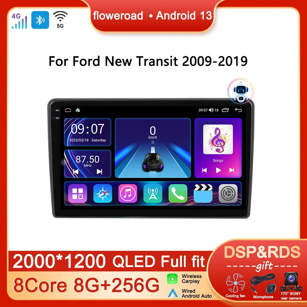 Автомобильный радиоприемник мультимедийный плеер Android для Ford New Transit 2009 2010-2019
