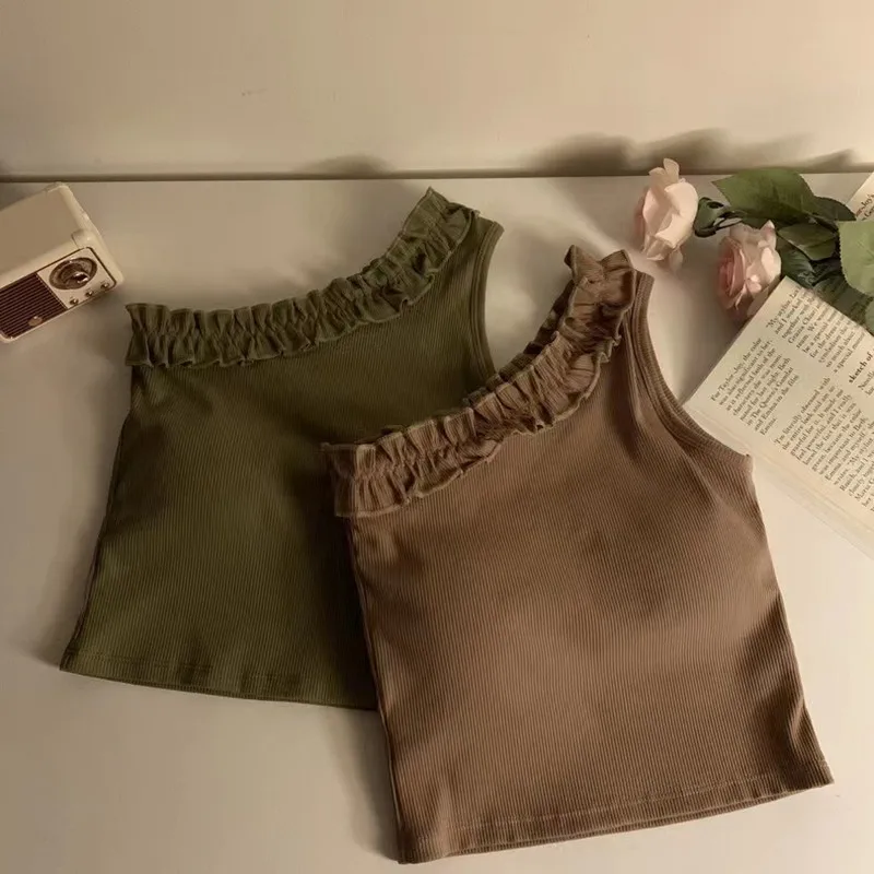 Короткий жилет с наклонными плечами женский весенне-летний корейский 2024 новый Sle