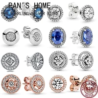 hot 925 sterling silver retro exquisite round zircon original womens pan earrings high quality fashion wedding charm jewelry