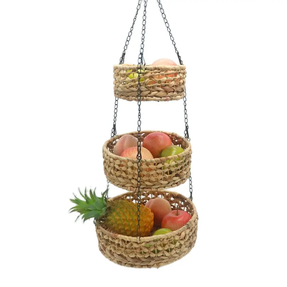 

CAMIGEL Woven Fruits Basket Decoration Storage Basket Three Layer Storage Basket
