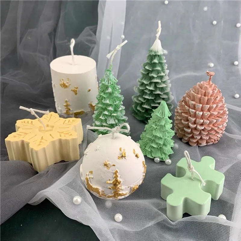 

Large Christmas Tree Silicone Candle Mold Handmade Gypsum Candle Making Tool Scented Resin Soap Mould Baking Molds Craft Gifts