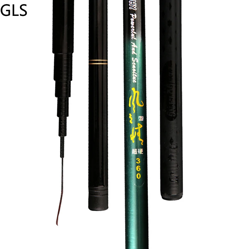 Enlarge GLS New Super Anticorrosion Rubber Grip Telescopic Stream Rod 2.7/3.6/4.5/5.4/6.3/7.2M FRP Fishing Rod