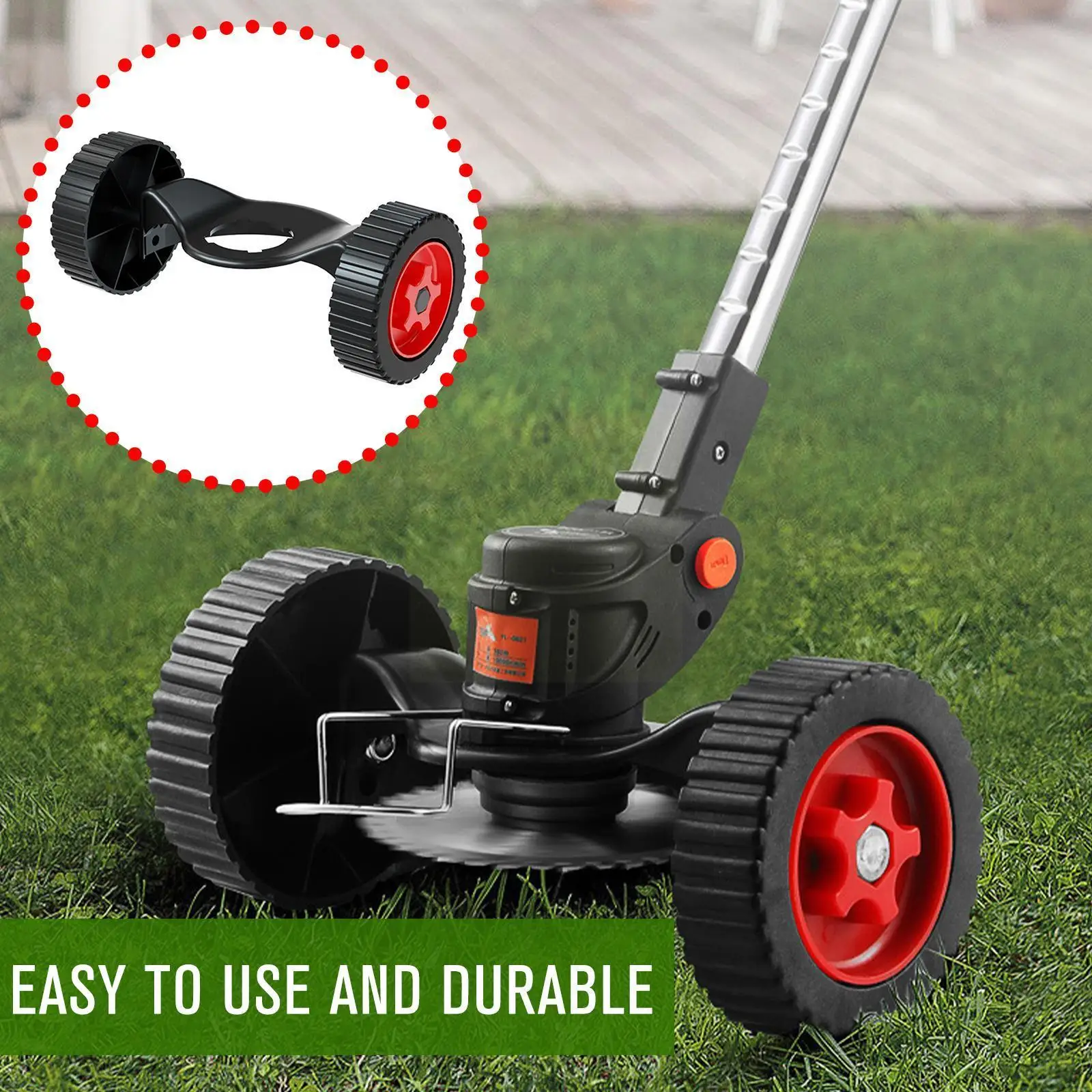 

Grass Trimmer Rolling Wheel Effective Comfortable Garden Tools Mower Cutter Accessories Lawn String Guider C1q3