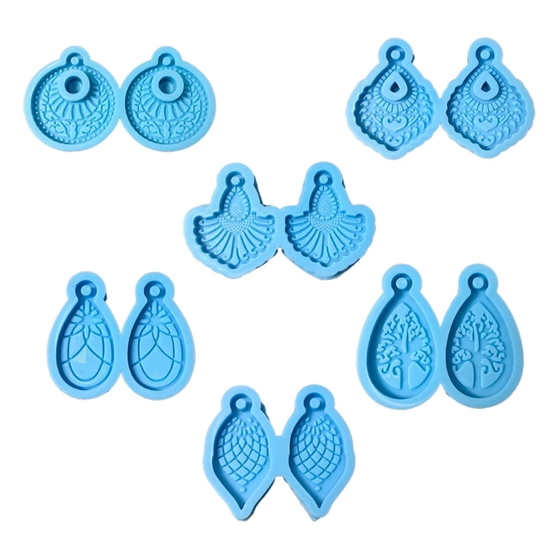 

4XBF серьги форма из эпоксидной смолы сережки висячие силиконовые формы DIY ремесла ювелирные изделия подвески украшения для