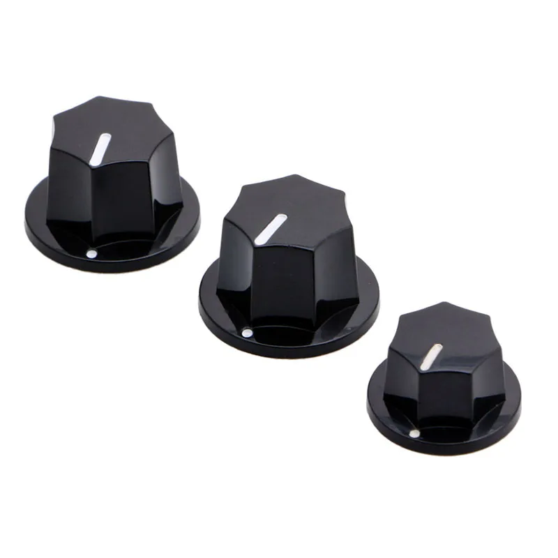 

1 Set 3 Plastic Knobs Preamp Control For Jazz Bass for JB Effect Black 2 Big 1 S