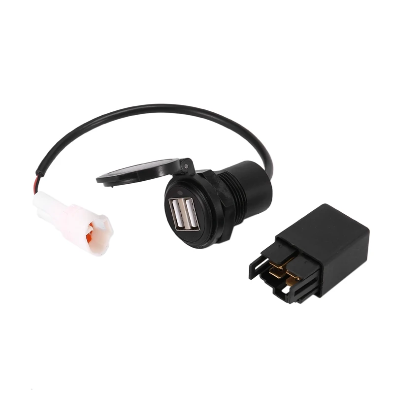 

Socket Splitter 2 USB Charger With LED Light Power Adapter Motorcycle Socket Mount For Kawasaki VERSYS X-300