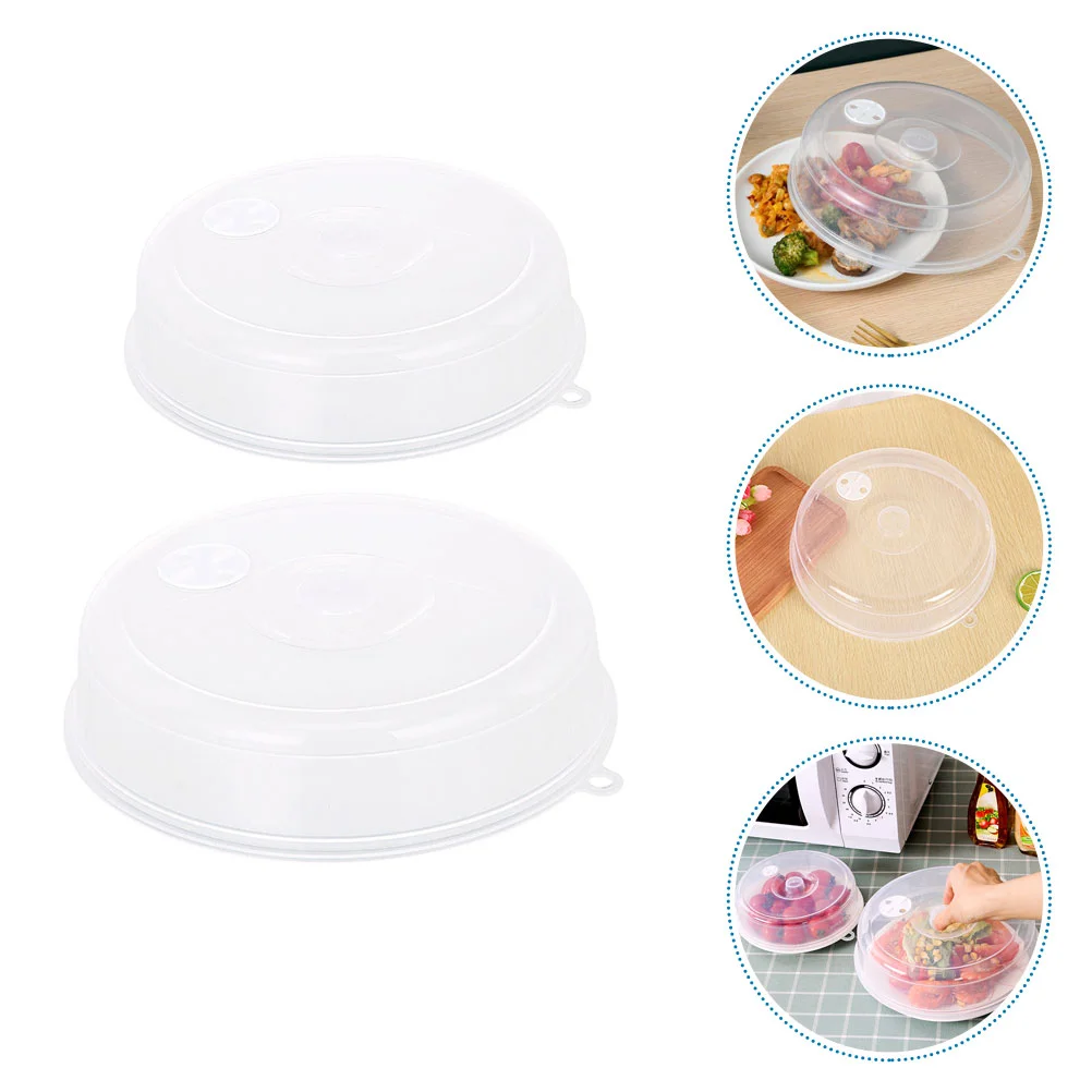 

2Pcs Food Cover Microwave Splatter Cover Microwave Ventilated Lid Kitchen Supply