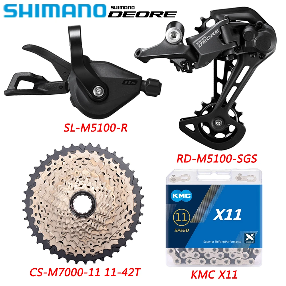 

Переключатели передач SHIMANO DEORE M5100 Groupset 11 в, задний переключатель передач, детали для велосипеда KMC X11 Chain MTB, оригинальные детали