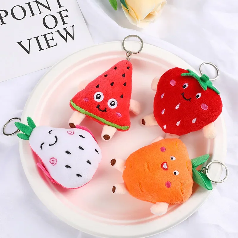 

Плюшевая игрушка Ins в виде фруктов и овощей, брелок с подвеской, необычный мультяшный милый злый фрукт, плюшевое искусство, лучший подарок