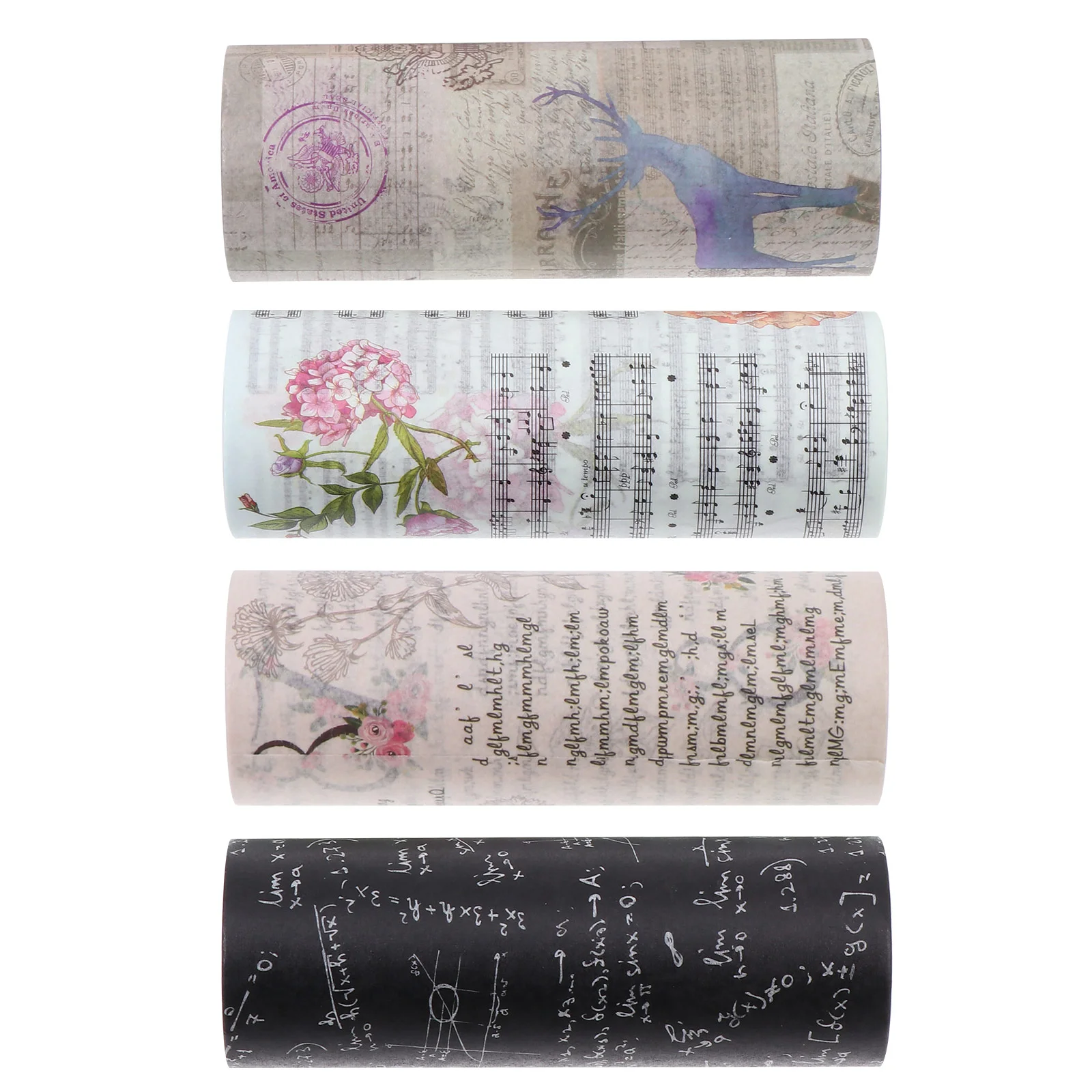 

4 Rolls Vintage Washi Tapes Safe DIY Adhesive Poster Tapes Decorative Tapes Sticker