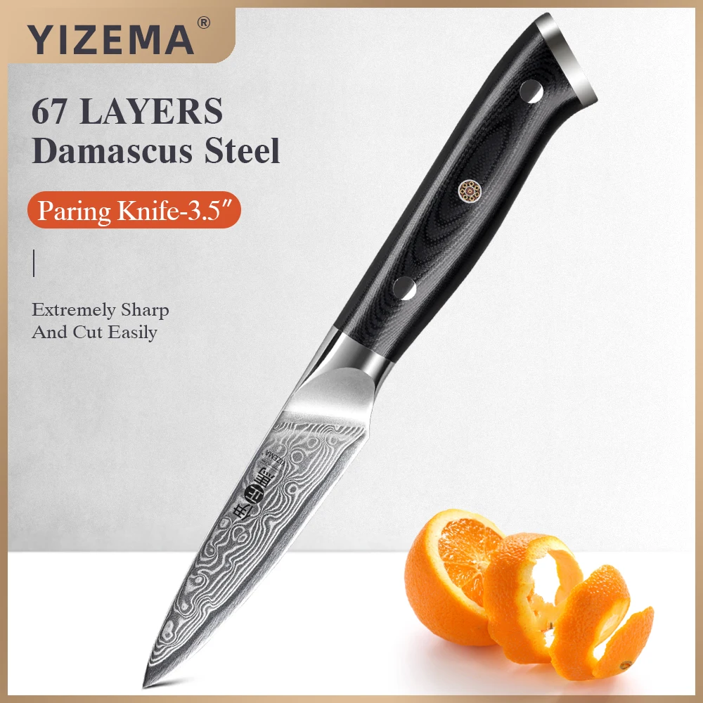 YIZEMA 3 5 &quotнож для чистки овощей 67 слоев кухонный нож шеф-повара из дамасской стали