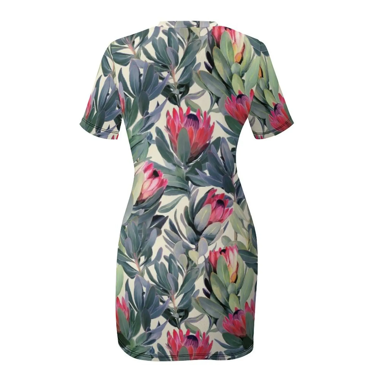 Платье с короткими рукавами и рисунком Protea платья для гала-вечеринки женщин