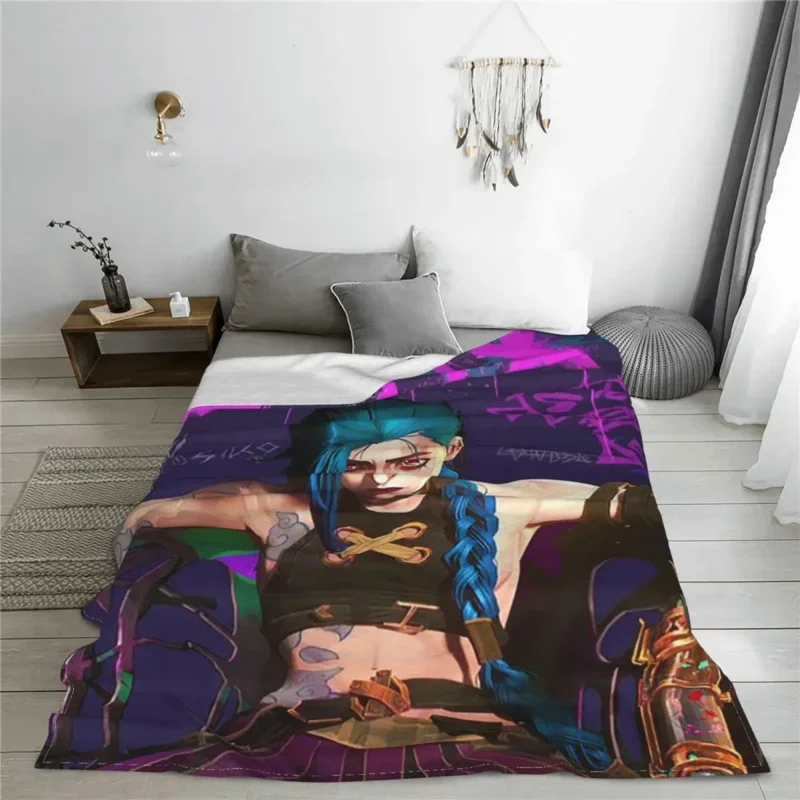 

Jinx Monkey Graffiti Arcane Blankets Flannel Print Multifunction Lightweight Thin Throw Blanket For Bedding Bedroom Bedspread