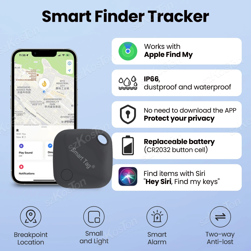 Смарт-тег Bluetooth-совместимый с питомцем GPS трекер мини анти-потеря устройство для кошелька дети собака ключ Finder только IOS найти мое приложение