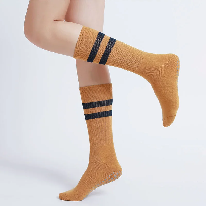 Yoga Socks Cotton Mid-tube Bottom Professional Non-slip Silicone Indoor Fitness Socks Floor Socks Dance Pilates Sports Socks