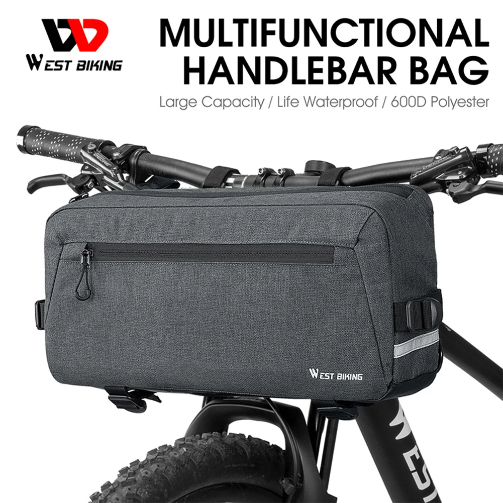 

BICYCLE 6.2L Large Capacity Bike Handlebar Bag MTB Road Bicycle Multifunctional Shoulder Bag Reflective Cycling Accessories