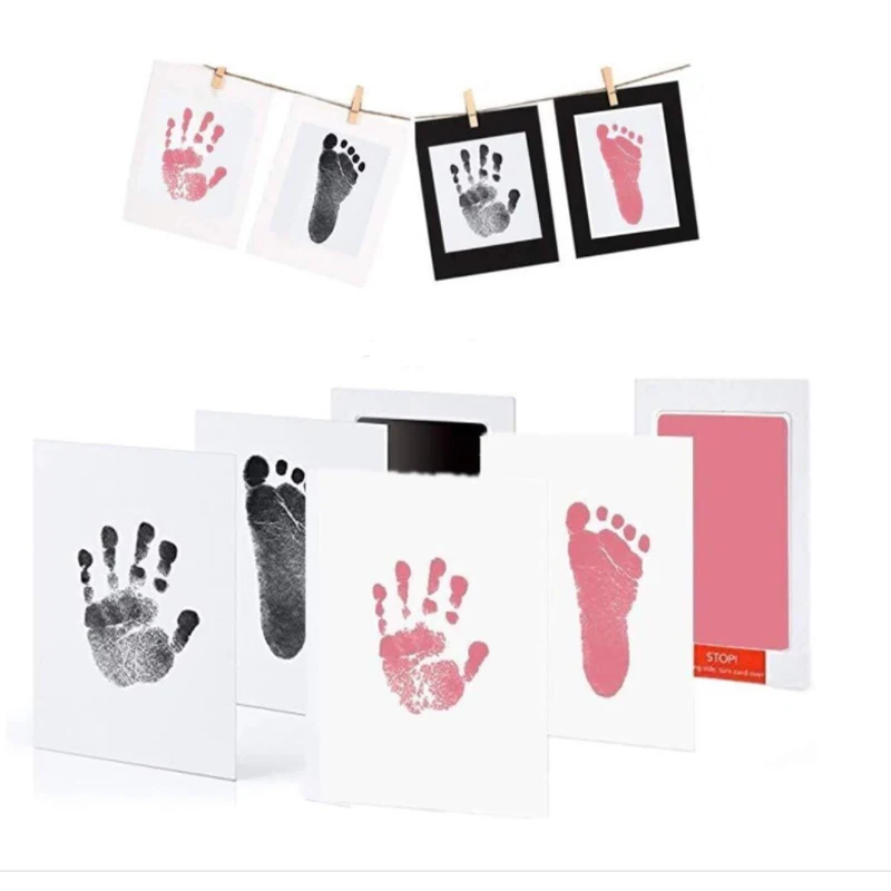 

Safe Non-toxic Baby Footprints Handprint No Touch Skin Inkless Ink Pads Kits for 0-6 months Newborn Pet Dog Paw Prints Souvenir